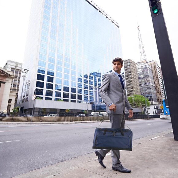 24 Inch Men & Women Navy Lightweight Canvas Duffle Gym Sports Equipment Bags - Picture 7 of 8